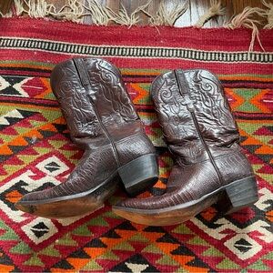 Vintage 1970s Lucchese brown cowboy boots 10.5 women 8 men